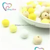 Autres dents minuscules 50 pièces série jaune couleurs Sile Dia 12-15 mm perles Combo dentition ronde lâche livraison bijoux Dhgrz