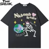 メンズTシャツTシャツShird Streetwear Skull Skeleton Funry Love Graphic Tshirt Hip Hop特大のHarajuku Tshirt Cotton Tops Tees Unisex 230413