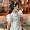 Dziewczyna sukienki Summer Baby Girls 'Sukienka dla dzieci w chińskim stylu krótkie rękawie hanfu tang garnitur girt cheongsam