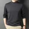 Men's T Shirts Top Grade Men's Modal Cotton Clothes 2023 Spring & Autumn Mulberry Silk Tee Male Casual Mock Neck Tops Long Sleeved