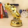 Objets décoratifs Figurines Résine Football Golden Boot Trophée Statues Champion Trophées De Football Fan De Football Cadeau Maison Bureau Décoration Modèle Décor 231110