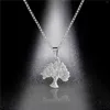 Kedjekedja för halsband Kvinnor Rostfritt stål Polerat träd med halsband Tona flickor Locket Graverad personlig