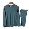 Ropa Interior Térmica para Hombres Hombre De Invierno Camiseta Forrada De Lana Cálida Camiseta Gruesa con Cuello Redondo Color Sólido Jersey Básico Sudadera Tops Ropa para Hombres