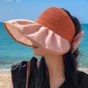 Hüte mit breiter Krempe, Sommer für Frauen, Sonnenhut, große Krempe, faltbar, leer, Kappe, Outdoor-Strand, Damen, UV-Schutz, Sonnenhut, Gorros