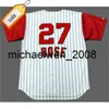 MICH28 28 VADA PINSON 16 LEO CARDENAS 27 PETE ROSE 20フランクロビンソン41 Jo​​e Nuxhall Baseball Jersey Stitched