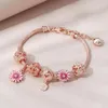 Strand 2023 DIY Beaded Flower Bracelets For Women Pink Gradient Daisy Bead Bracelet Party Fashion Jewelry Making Children Gift