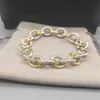 Unisex 18k guldpläterad koppar armband armband silver flätad charm design lyx mode smycken 19 cm/21 cm storlek tillgängliga - idealisk gåva