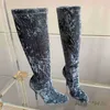 Chaussures habillées femmes bottes longues femmes bottes en velours bout rond femmes bottes femmes chaussures sexy talons hauts en cuir véritable botte longue