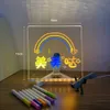 ノベルティアイテムUSB LED NIGHT LIGHT ACRYLICメッセージノートボードランプブラケット消去可能な子供絵ボードキッズプレゼントベッドルームナイトランプ231113