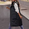 Gilets pour femmes Long Down Gilet avec capuche hiver chaud grand et grand femme mode habillé costume d'état de montagne