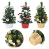 Christmas Decorations 20CM Mini Tree Table Ornaments Artificial Pine With Balls For Home Xmas Party Decor Year Noel Gifts 231113