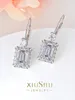 Stud Earrings 925 Sterling Silver Inlaid With High Carbon Diamond Fashion Light Luxury Emerald Cut Grade Jewelry For Women