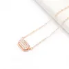 Pendant Necklaces 2023 Arrivals Small Oval Heart Inlay Clear Zircon Necklace For Women Girls Fashion Jewelry Accessories Super Pretty