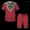 Survêtements pour hommes été 3D imprimé africain décontracté hommes Shorts ensembles Couple survêtement tenues Vintage t-shirts homme/femme ensemble