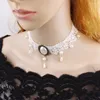 Choker Women Gothic Vintage Necklace Court Style Personalized Multi-layer Crystal Lace Collarbone Jewelry Party Gifts