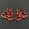 Hair Clips 10 Pieces/Bag 66 57mm Metal Red Flowers Bridal Tiaras Hairwear Material Diy Accessories