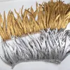 Autres fournitures de fête d'événement 1M Gold Argent Coq Queue Plumes Ruban Garniture 1545cm Frange de plumes pour l'artisanat Plumes Mariage Carnaval Vêtements Décoration 231113