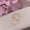 Cluster Rings Fine Jewelry For Women Solid 925 Silver 10 10mm Natural Prehnite Gemstone Big Rose Flower Leaves Luxury Ring R-PR014