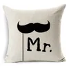 Pillow Creative Mr. Mrs Right Cotton Linen Home Decoration Sofa Office Throw Car S Cover /Decorative