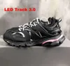 Dress Shoes Designer Led Track 3 3.0 Shoe Men Women Sneakers Triple Black White Pink Blue Orange Yellow Tess.S. Gomma Sneaker spårar Sports H42D