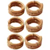 Jewelry Pouches Handmade Bamboo Napkin Ring Natural Rustic Holders Serviette Buckle Holder Set Of 6