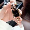 Другие часы роскошные золотые часы 24 мм прямоугольник Dial Top Brand Designer Fashion Watch Watches Band Band Band Bristaces для женщин v J230413