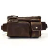 Waist Bags MAHEU Crazy Horse Men Bag Real Leather Chest Outdoor Casual Full Grain Porable Gym Messenger Brown