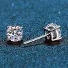 Stud Smyoue 013CT Test Passed Studs oorbellen voor mannen Women S925 Silver Platinum Geplaatste bruid Wedding Diamond GRA 230412