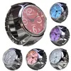 Montres-bracelets 100pcs / lot cadran quartz analogique montre créative en acier cool bague élastique femmes bracelet montres-bracelets