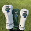 Andere golfproducten 3 kleuren Bear PU lederen golfclub headcover-set Golf 460CC Driver FW Fariway Wood Hybird cover en ijzeren cover Putter 231113