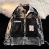 Jaquetas masculinas Tooling Funcional Wind Jacket Homens Primavera e Outono Ins Trendy Ruffian Bonito Marca Japonesa High Street Denim