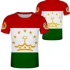 T-shirts pour hommes Tajikistan Youth Diy Custom Made Name Number Tjk Casual Shirt Nation Flag Tj Tajik Country College Print Po Text Clothes