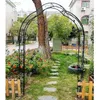 Gartenlauben aus Metall lassen sich frei zusammenbauen mit 8 Stilen Gartenlaubenspalier Kletterpflanzen unterstützen Rosenbogen Outdoor-Bögen Hochzeitsbogen Party-Events Torbogen Schwarz