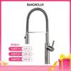 Kitchen Faucets Bagnolux Brushed Nickel Brass Sink Black hose Mount Pull Down Dual Sprayer Nozzle Mixer Water Taps Faucet 231113