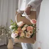 Prezent Przenośne Kraft Papier Flowers Flowers Bukiet Boukiet Kosz Kwiecisty Kwiat Kwiacyjny