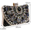 Abendtaschen SEKUSA Kleine Perlen-Clutch-Geldbörse Elegante schwarze Abendtaschen Hochzeits-Party-Clutch-Handtasche Metallkette Umhängetaschen 231026