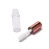 Bottiglie di stoccaggio 10pcs Mini Trasparente 1.2ml Smalto per labbra Campione di prova Bottiglia di plastica Contenitore per tubi di rossetto fai da te con coperchio Cosmetici manuali