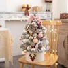 Juldekorationer DIY Artificial Tree med LED mini Desktop Pine PVC Decoration Year Ornament 4560cm 231113