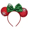 Acessórios de cabelo Chirstmas Bow Headband Sequin Mouse Ears Hairband Girl Sweet Headwear Crianças Mulheres