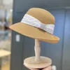 Szerokie brzegowe czapki wiadra Summer Hepburn Style Vintage Słom