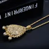 Pendant Necklaces Sunspicems Charm Gold Color Morocco Women Necklace Ball Nacklace Arabic Jewelry Algeria Ethic-Style Sunflower