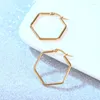 Hoop Earrings Minimalist Chic For Women Stainless Steel Huggie Hexagon Hoops Classic Korean Fashion Jewelry Hypoallergenic Gifts