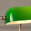 Tischlampen Klassisch Retro Grün Mit Zugkettenschalter Glaslampenschirm Legierungshalterung Schlafzimmer Nachttisch Büro Vintage Schreibtisch