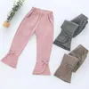 Jeans Fashion Sping Autumn Kids Trousers Corduroy Bow-knot Flared Solid Girls Pants Children Clothing Girl Warm