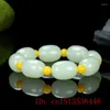 Bangle Customized Natural An Jade Beads Elastic Bracelet Accessories DIY Handmade Luy Women Jewelry Female Exorcism Amulet