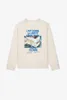 23SS ZV Cake White Sweatshirt Print Flower Yarn Inner Fleece Zadig Pullover Hoodies Women Designer Round Neck tröja5346