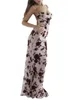 Casual Dresses Women Sling Long Bodycon Dress Floral Print Spaghetti Strap Sleeveless Backless Cocktail Summer Party Club