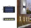 Außenwandleuchten Solar Up and Down Wandleuchten, 6 8 10 12 16 LED Kleines Solar-Stufenlicht Wasserdichte, warmweiße Terrassenbeleuchtung im nordischen Stil Beleuchten Sie den Außenzaunhof