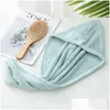 Handduk Dry hårkåpor Microfiber Quick Shower Magic Absorberande Handduk Torkning Turban Wrap Spa Bathing Cap Hha-1669 Drop Delivery Home Garde Dhyju