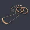 2023 Fashion Classic Bullet Head Pendant Necklace for Women's Fashion Charm Gear Diamond Free Luxury Necklace 18K Gold Titanium Steel Designer Halsband